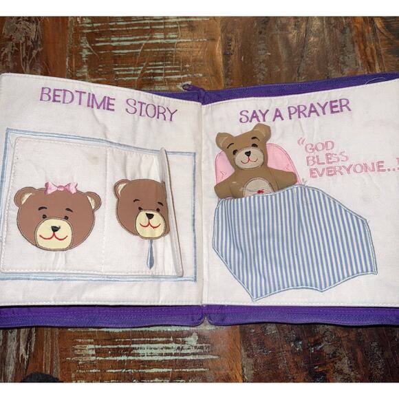 VTG 1991 POCKETS OF LEARNING LULLABY AND GOODNIGHT ZIP UP CLOTH CARRY BOOK - Picture 9 of 10